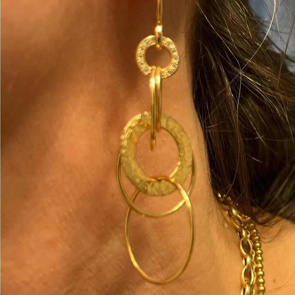 EUC rose gold dangle earrings - Picture 4 of 5
